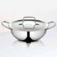 Borosil Stainless Steel Deep Kadhai With Lid, 2.3 Litre