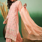 Peach Georgette Handwork Unstitched Dress Material - Hanika | Swadesiicart