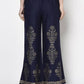 Aniyah Rayon Navy Blue Color Gold Print Flared Slip-On Palazzo (AN-193K)