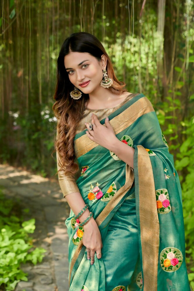 Vamsee Nikita Rama Cotton Saree - Swadesiicart