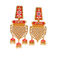 Traditional Gold-Polished Meenakari Red Jhumka Jhumki Earrings By House of Ree - Swadesiicart
