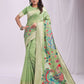 Shree Shyam Fashion Linen Cotton Light Green Saree