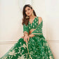 Aastha Fashion Parrot Green Butterfly Net White Cotton Thread Work And Sequence Work Embroidery Wedding Wear Lehenga Choli