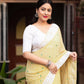 Lemon Poly Georgette Ethnic Motifs Saree with Unstitched Blouse - Hiral Fashion | Swadesiicart