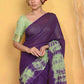 Very Much Indian Tie & Dye Handloom Mul Cotton Saree - Blue Green | Swadesiicart