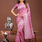 Shree Shyam Fashion Pankhuri Pink Linen Cotton Saree