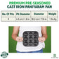 The Indus Valley 9 Pit/Cup CASTrong Cast Iron Paniyaram/Appe Pan+ Spatula, Pre-seasoned, Natural Nonstick, 100% Pure, Toxin-free, 18.2 cm, 1.34 kg