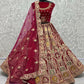 Jyoti Fashion Women's Rani Pink Velvet Dori, Multi Thread Embroidered with Diamond Work Wedding Lehenga Choli | Swadesiicart