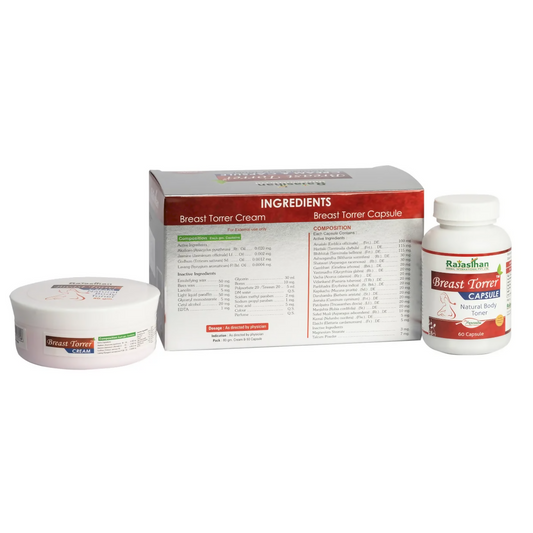 Rajasthan Herbals Breast Torrer Enlargement Cream & Capsules Combo | Swadesiicart