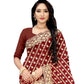 Vamika Maroon Weaving Banarasi Jacquard Saree | Swadesiicart
