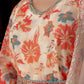 Vaasva Women Cream Organza Floral Print & Embroidered Anarkali Kurta, Pant & Dupatta set | Swadesiicart
