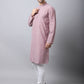 Even Apparels Red Pure Cotton Men's Kurta With Band Collar | Swadesiicart