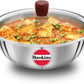 Hawkins Triply Stainless Steel Kadhai 28 cm Diameter with Lid 4 L (SSK40G) - Swadesiicart