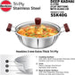 Hawkins Triply Stainless Steel Kadhai 28 cm Diameter with Lid 4 L (SSK40G) - Swadesiicart