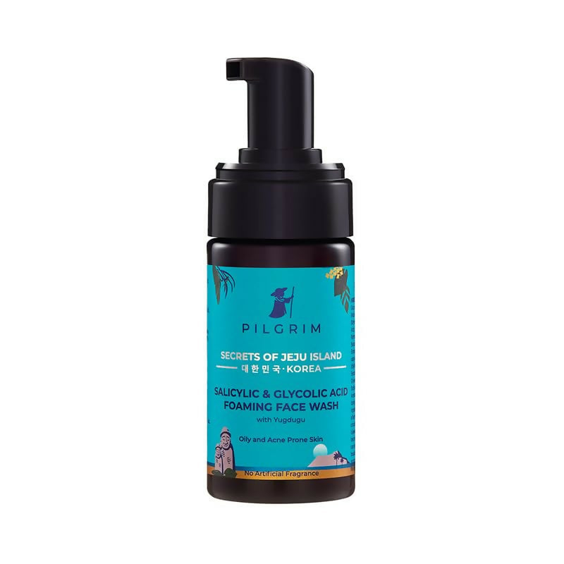 Pilgrim Korean 1.5% Salicylic (Bha) & 2% Glycolic Acid (Aha) Foaming Face Wash For Oily & Acne-Prone Skin - Korean Skin Care - Pilgrim