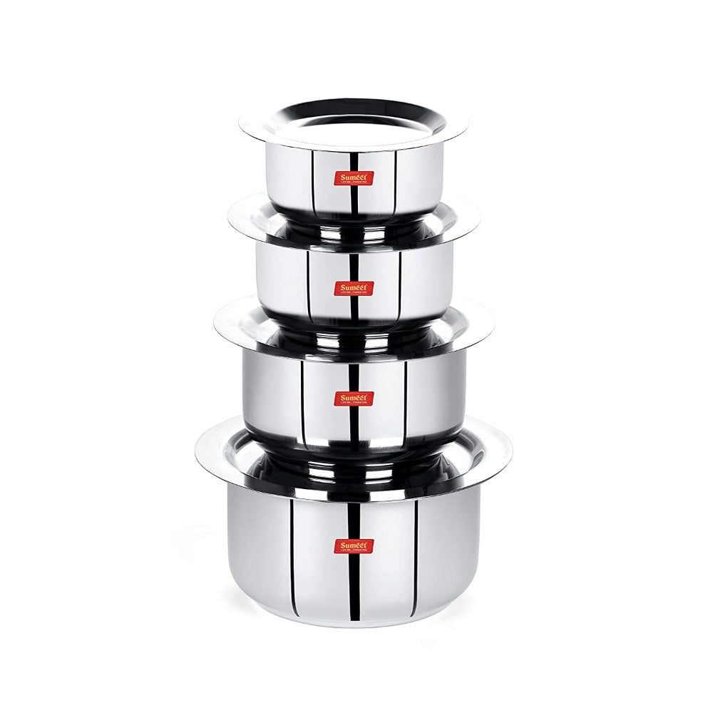 Sumeet Stainless Steel Tope/ Patila/cookware With Lids - Swadesiicart