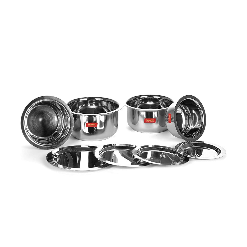 Sumeet Stainless Steel Tope/ Patila/cookware With Lids - Swadesiicart
