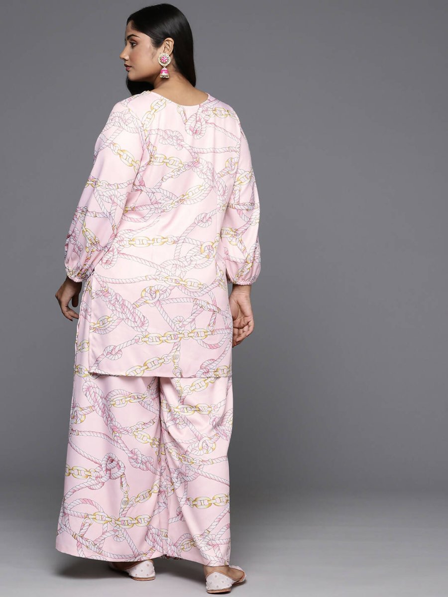 Ahalyaa Women's Traditional Wear Co-ords - Pink - Swadesiicart