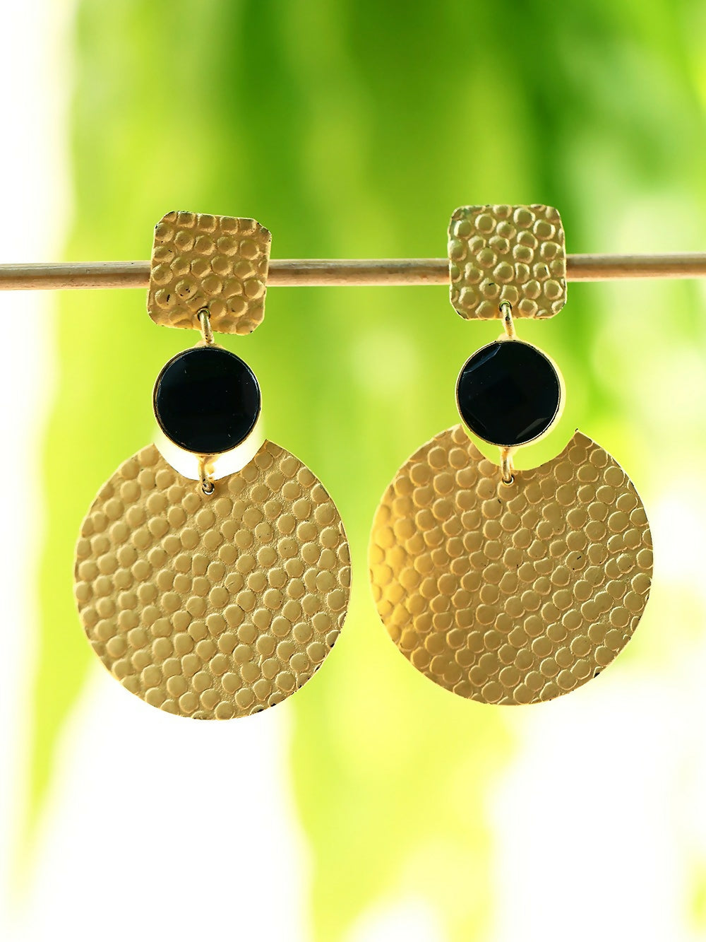 Joban Fashion Women Round Shape Matte Gold Earrings | Swadesiicart