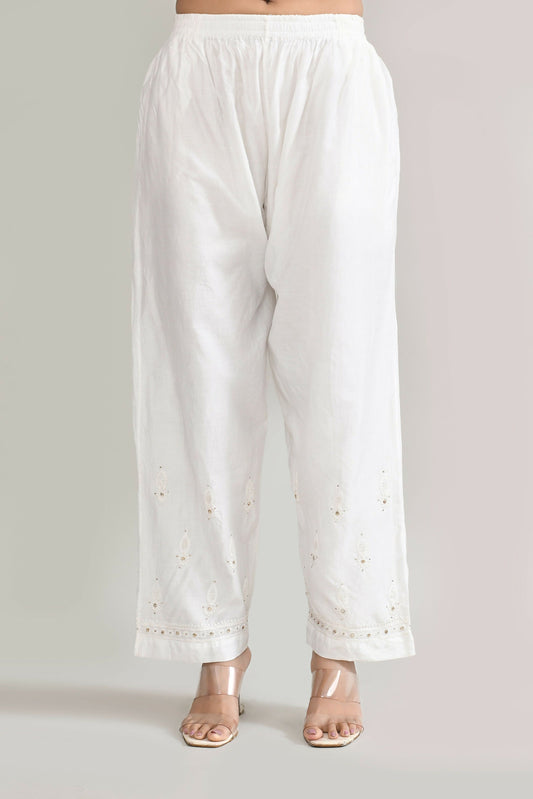Joban Fashion Womens Cotton ChikanKari Baby Pink Cord set - Swadesiicart