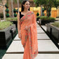 Vamsee Sandhya Orange Georgette Saree - Swadesiicart
