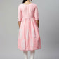 Ahalyaa Womens Pink Pure Cotton Printed Kurtas | Swadesiicart