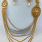 White Kemp Layer mugappu Necklace Set - Swadesiicart