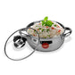 Stainless Steel Friendly Belly Shape Cook Bottom with Glass Lid - Swadesiicart
