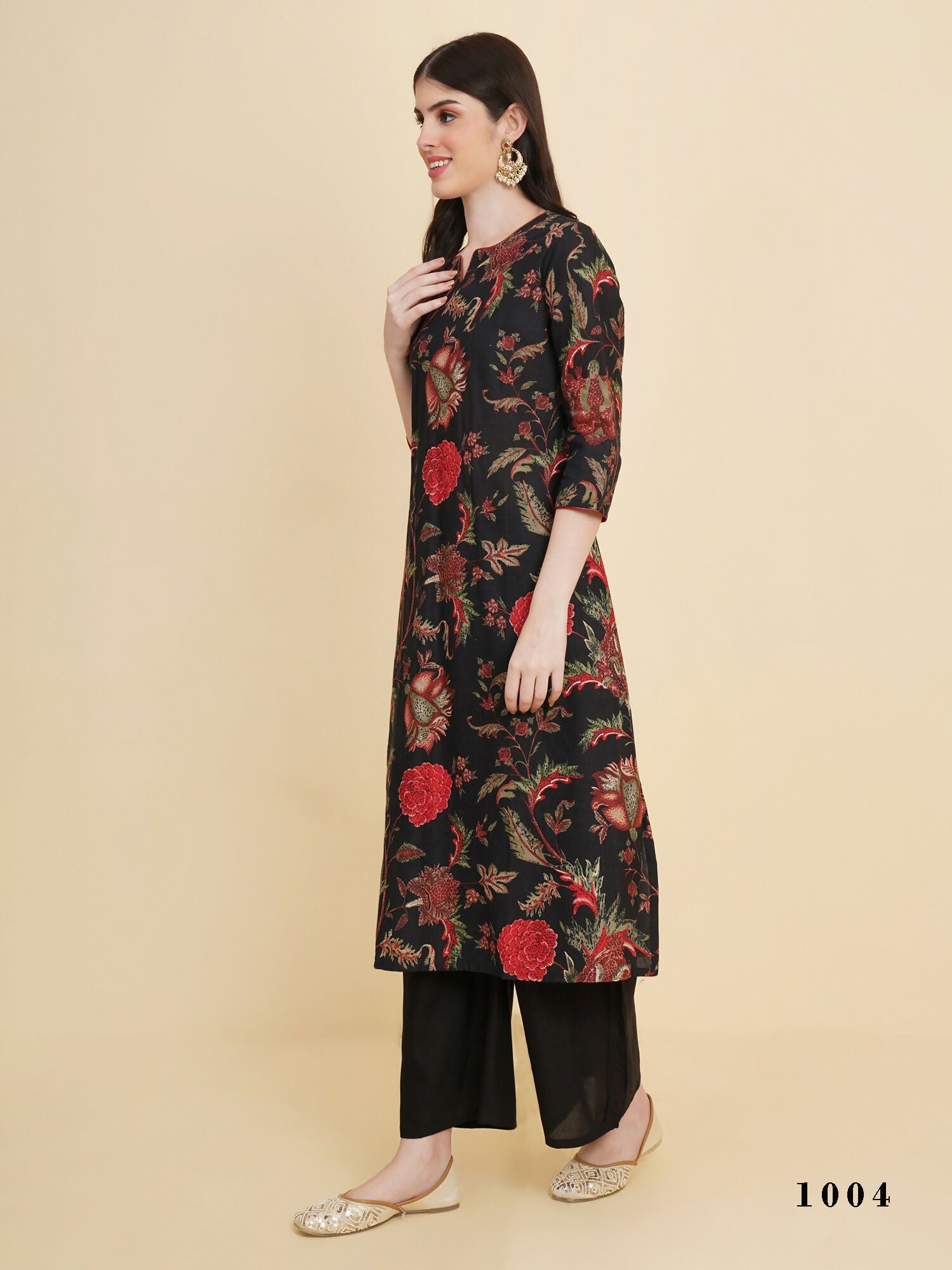 Designer Stylish black Cotton Stitched Suit With Dupatta - Tanisha | Swadesiicart
