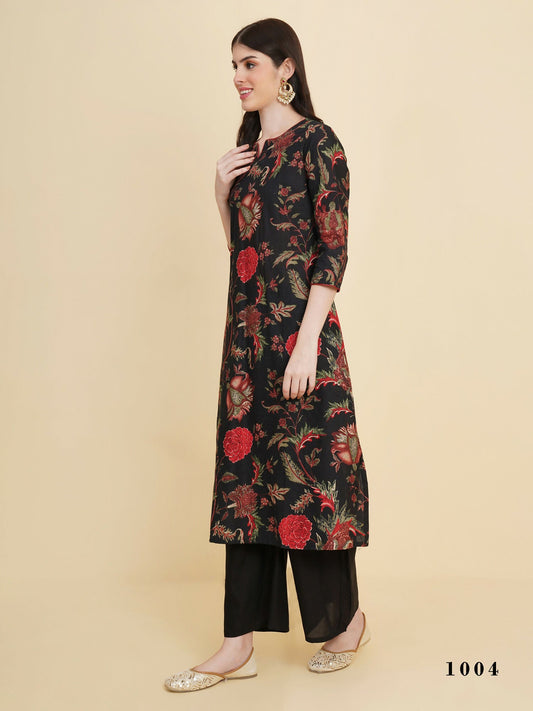 Designer Stylish black Cotton Stitched Suit With Dupatta - Tanisha | Swadesiicart