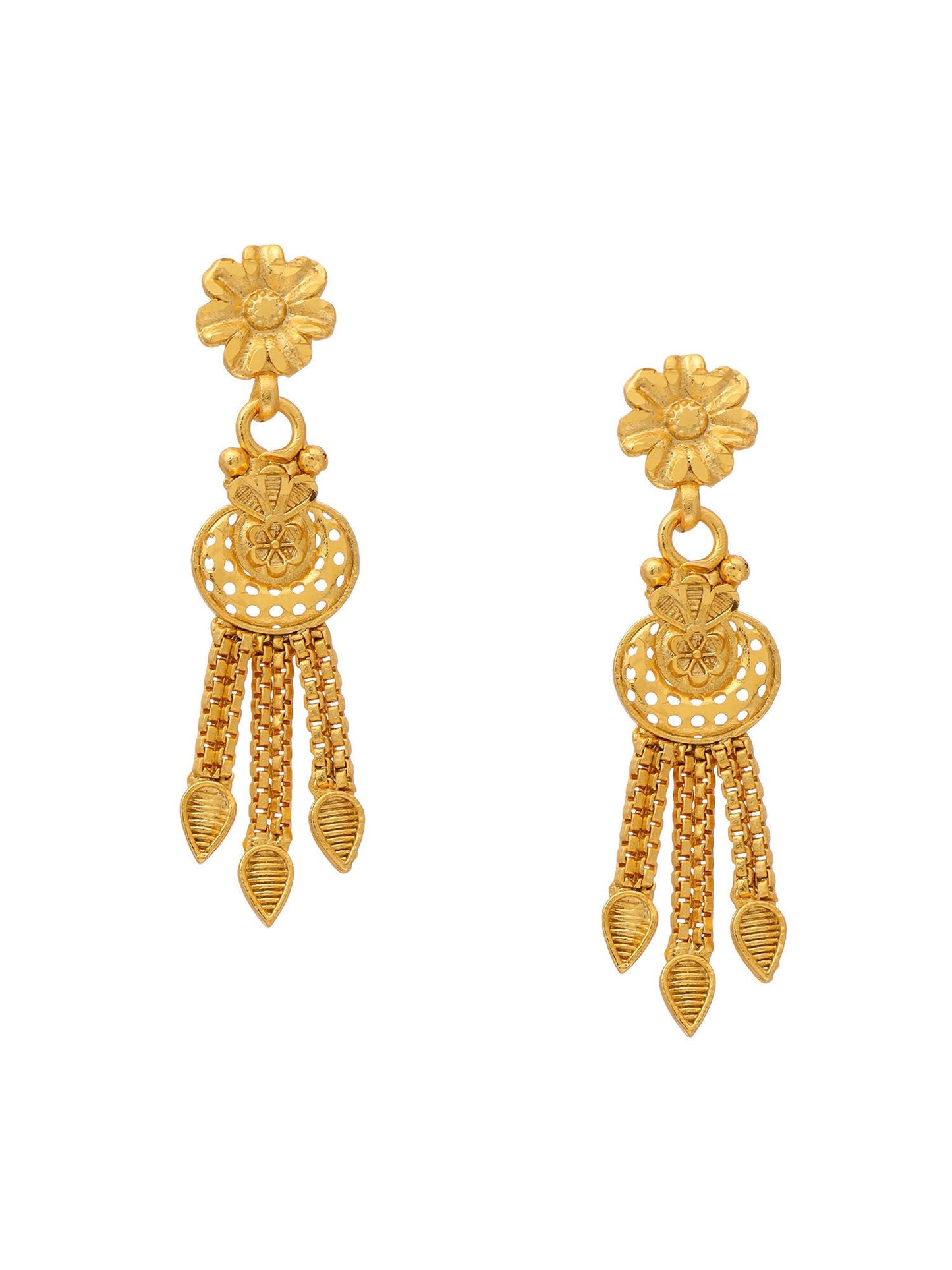 Ruby Raang Golden Choker with Earrings | Swadesiicart