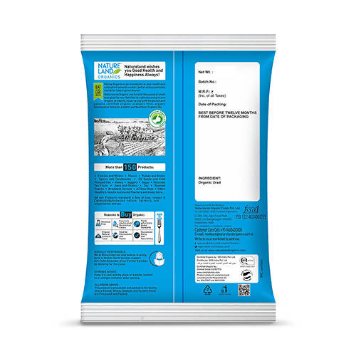 Nature Land Organics Urad Whole - Swadesiicart