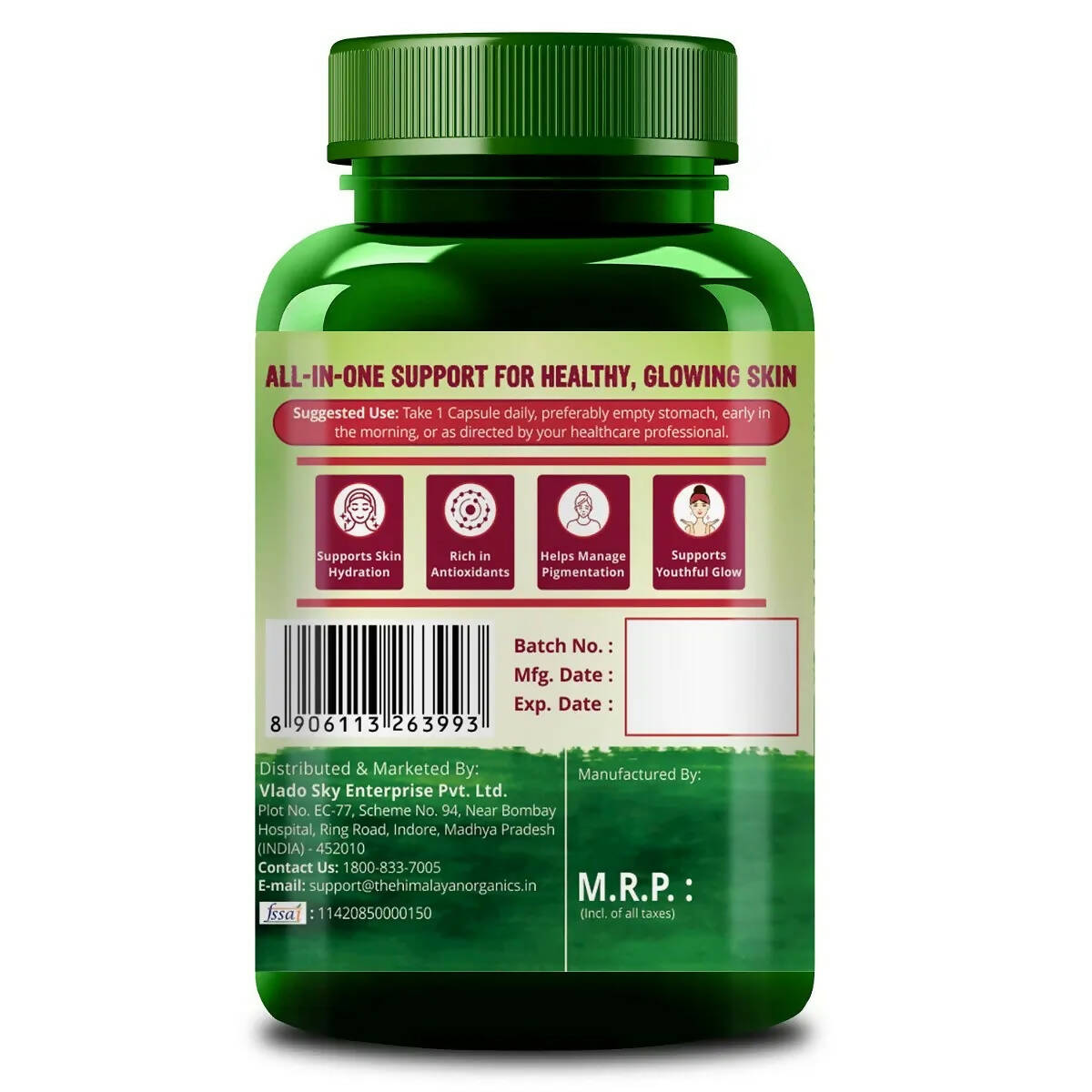 Himalayan Organics Skin Glow Gutathione Capsules | Swadesiicart