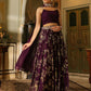 Janasya Purple Georgette Solid Lehenga Choli Dupatta | Swadesiicart