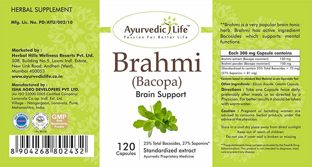 Ayurvedic Life Brahmi Capsules | Swadesiicart