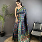 Joban Fashion Navy Blue Banarasi Soft Silk Woven Saree | Swadesiicart