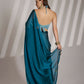 Blue Satin Rangoli Solid Fancy Designer Saree - Nafisa