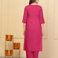 Red Viscose Chanderi Embroidered Stitched Suit With Dupatta - Tanisha | Swadesiicart