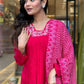 Partywear Designer Viscose Silk With Lining Red Stitched Suit With Dupatta - Tanisha | Swadesiicart