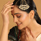 Nuyug 22K Gold-Plated Kundan & Pearl Studded Jhumar Paasa Head Jewellery | Swadesiicart