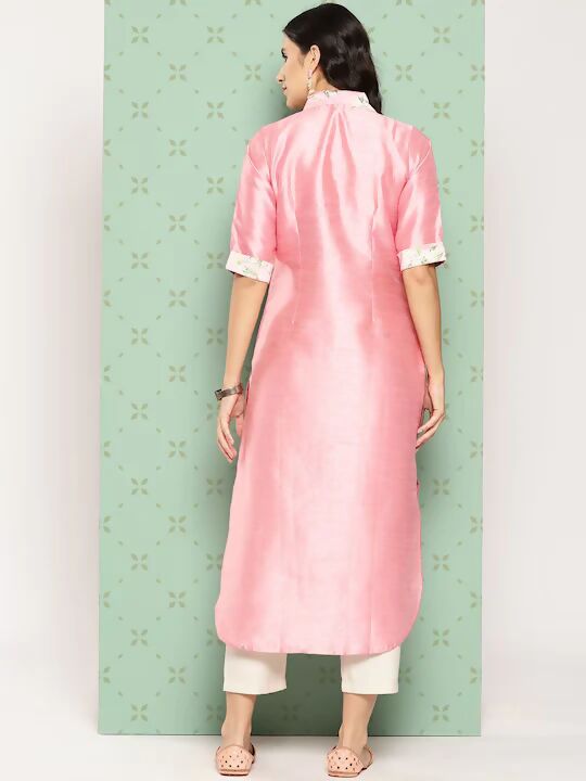 Ahalyaa Women's Traditional wear Kurta - Pink | Swadesiicart
