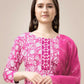 Jyoti Fashion Women's Pink Rayon Print with Embroidery & Fancy Lace Work Kurta with Trouser & Dupatta | Swadesiicart