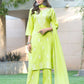 BulBul Akshyani Green Rayon Kurta Set with Dupatta - Swadesiicart