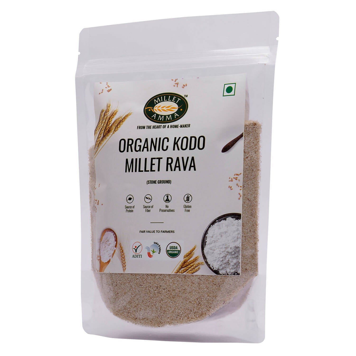 Millet Amma Organic Kodo Millet Rava - Swadesiicart