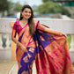 PR Fashion Violet Soft Banarasi Silk With Zari Weaving Meenakari Design Saree | Swadesiicart