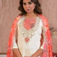Ethnic Festive Wear Chanderi Silk Cream Stitched Suit With Dupatta - Tanisha | Swadesiicart