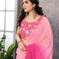 Aafreen Partywear Designer Pink Georgette Fancy Saree