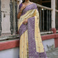 Vishnu Weaves Women's Wine Handloom Raw Silk Woven Saree with Blouse - Swadesiicart