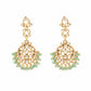 Nuyug 22K Gold Plated Regal Green Kundan Chandbali Earrings | Swadesiicart