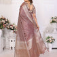 Aastha Fashion Dusty Rose Organza Silk Weaving Saree
